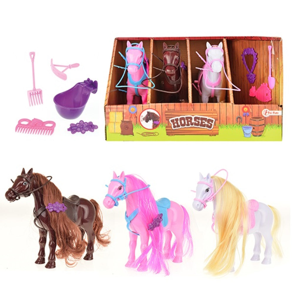 HORSES - Pferdestall mit Pferd - Pflegeset HORSES - Pferdestall mit Pferd - Pflegeset